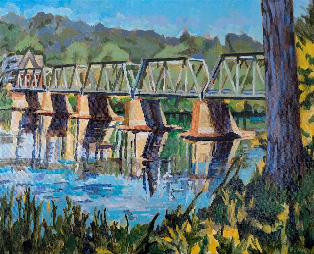 Bridge in Flux, an acrylic painting by aritst Francisco Silva