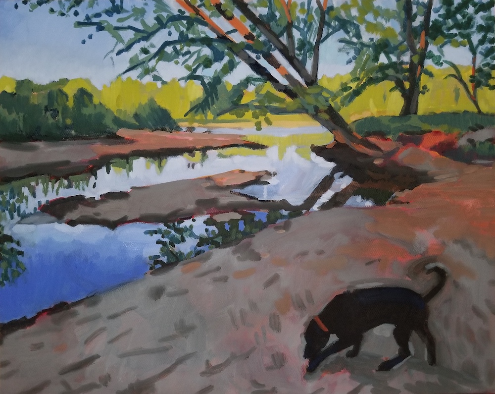Daybreak Over the Delaware, an oil painting by aritst Francisco Silva