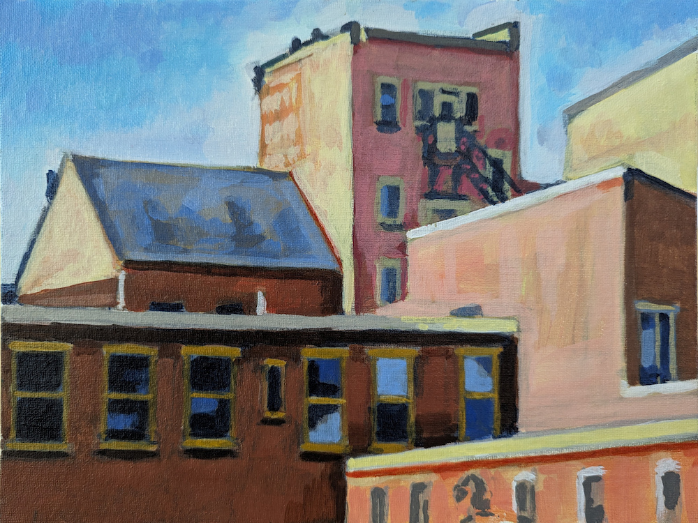 Building Blocks, an acrylic painting by aritst Francisco Silva