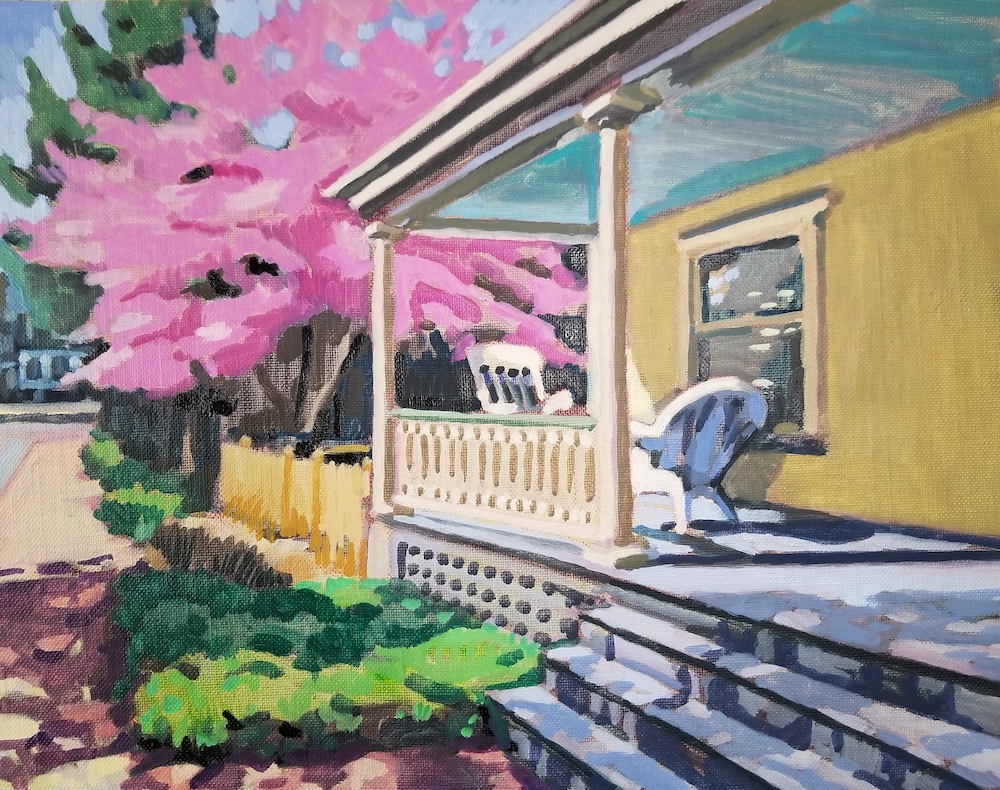 Dogwood Blooming, an oil painting by aritst Francisco Silva