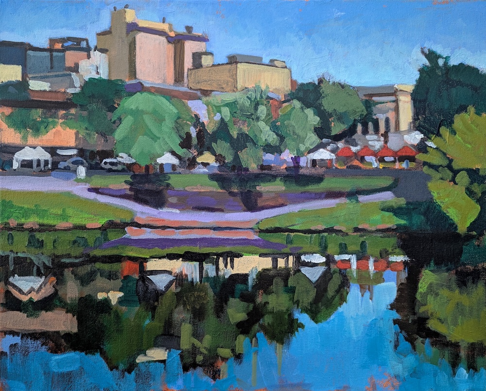 Easton Market Refections, an acrylic painting by artist Francisco Silva