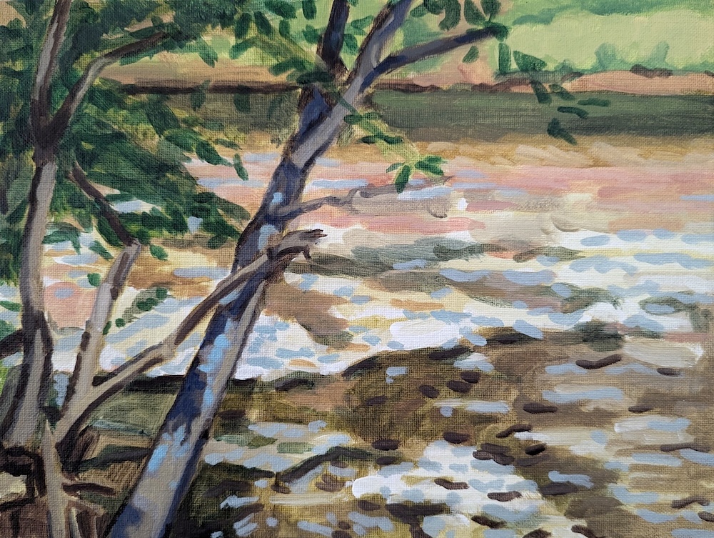 Muted Creek, an acrylic painting by aritst Francisco Silva