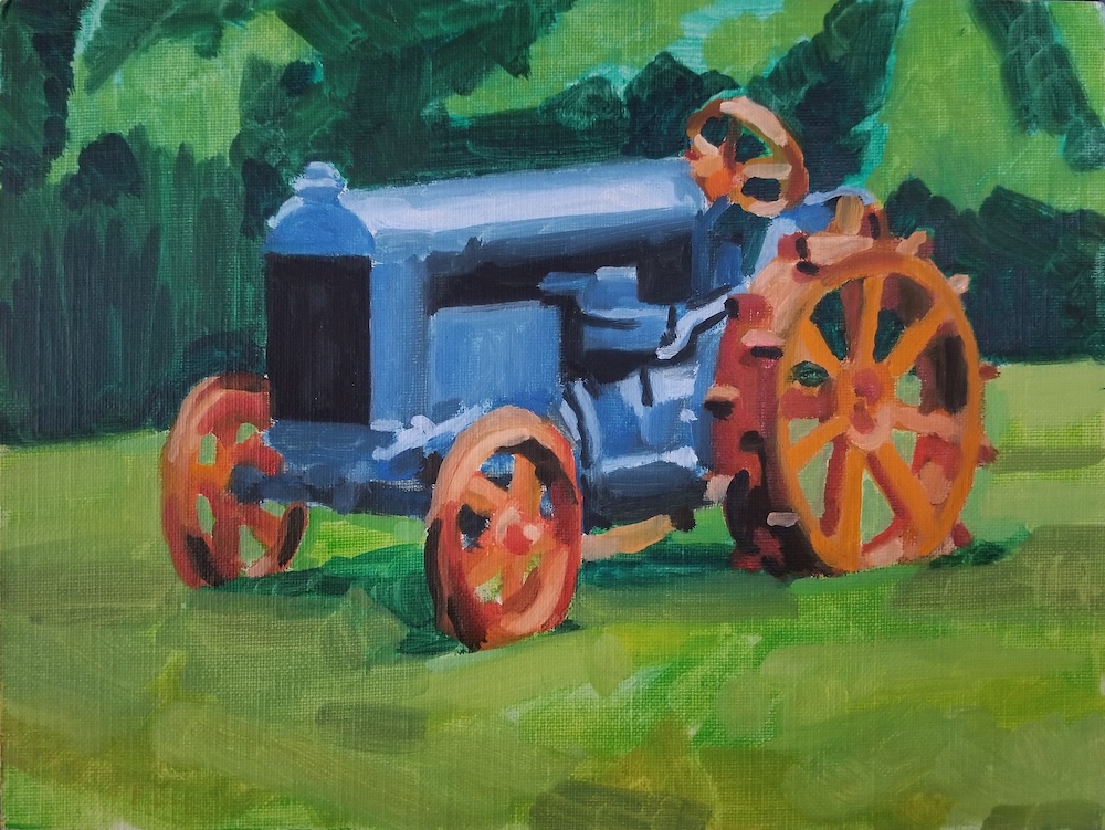 Vibrant Tractor, an oil painting by aritst Francisco Silva