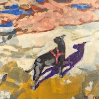 At the Edge of the Delaware, an oil painting by artist Fransciso Silva