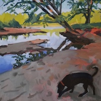 Daybreak Over The Delaware, an oil painting by artist Fransciso Silva