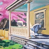 Dogwood Blooming, a plein air oil painting by artist Francisco Silva