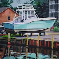 Patiently Waiting, a plein air oil painting by artist Francisco Silva