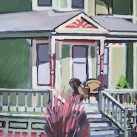 Springtime Porch, a plein air oil painting by artist Francisco Silva