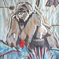 Gorilla, an oil painting by artist Fransciso Silva