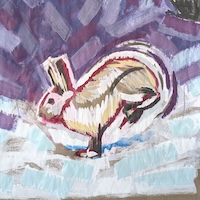 Snowshoe Hare, an oil painting by artist Fransciso Silva