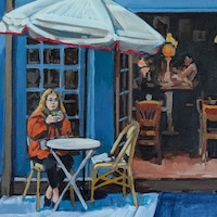 Contemplation, an oil painting by artist Fransciso Silva